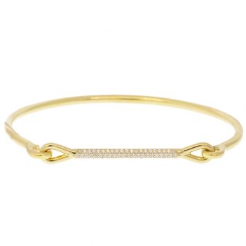 Tura Sugden: Needle Eye Cuff - Pave, 18k Yellow Gold, Size Medium Recommended for wrists up to 7 inches (17.75cm)