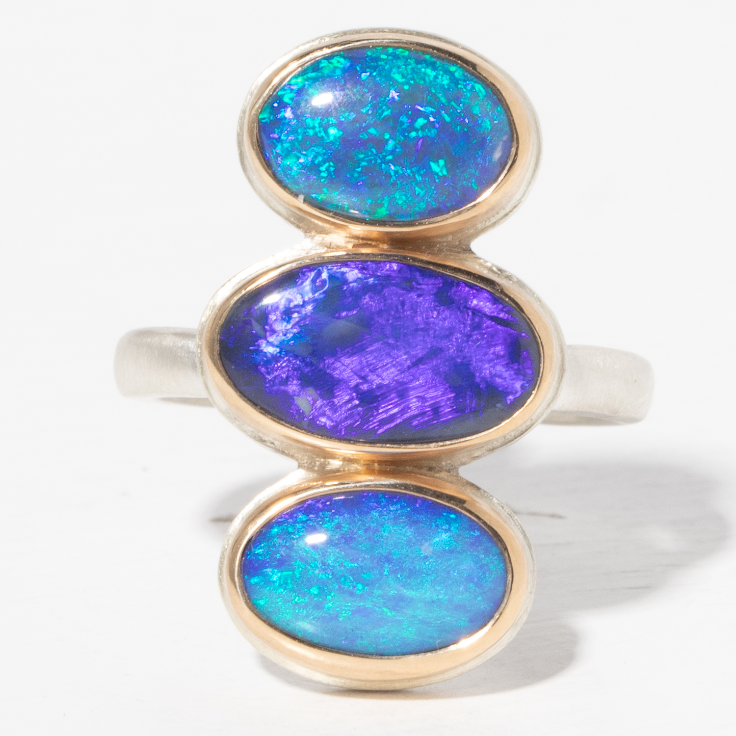 Jamie Joseph: AUSTRALIAN OPAL, size 7, 1" x 1/2"