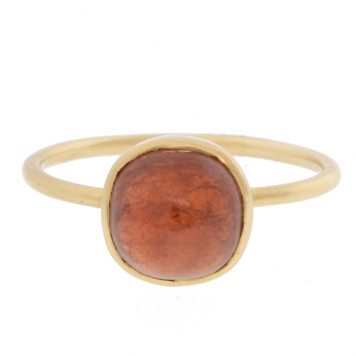 Margaret Solow: Ring,Bezel set,Tourmaline,14k, size 6.75, 3/8" x 3/8"