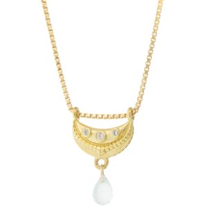 Lulu Designs: Odyssey Necklace, Aqua Chalcedony 3/4 x 9/16, 16-18