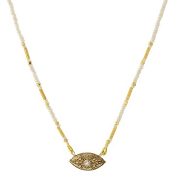 Lulu Designs: Ajna Necklace, White Pearl