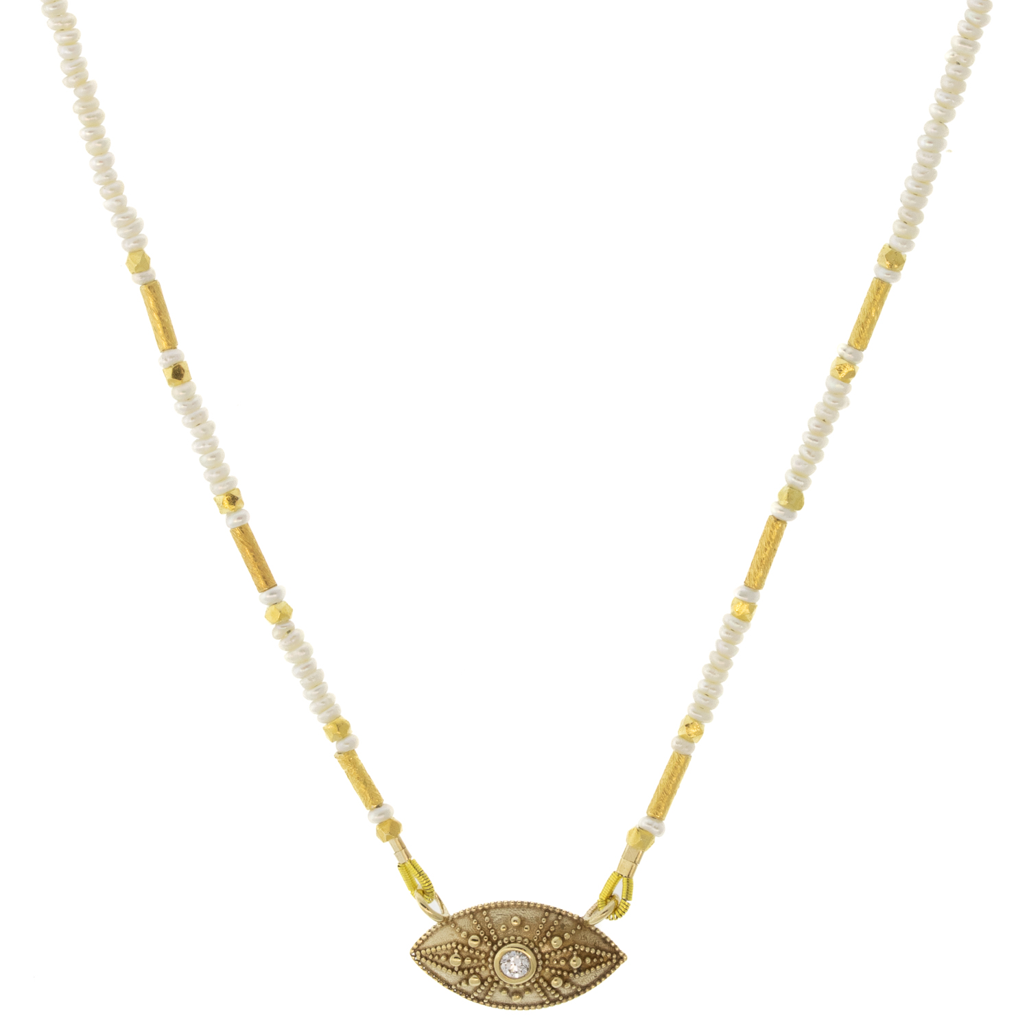 Lulu Designs: Ajna Necklace, White Pearl