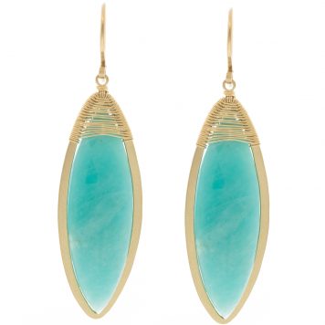 Dana Kellin: earrings, amazonite, 14K gold