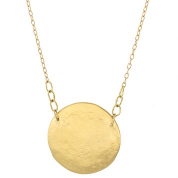 Sarah McGuire: Necklace,Paper Moon, 18k & 14k chain, 19"
