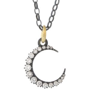 Erica Molinari Trunk Show: Charm, small Pave Crescent Moon, "Sweet Life", White diamonds, .825 TCW , sterling silver