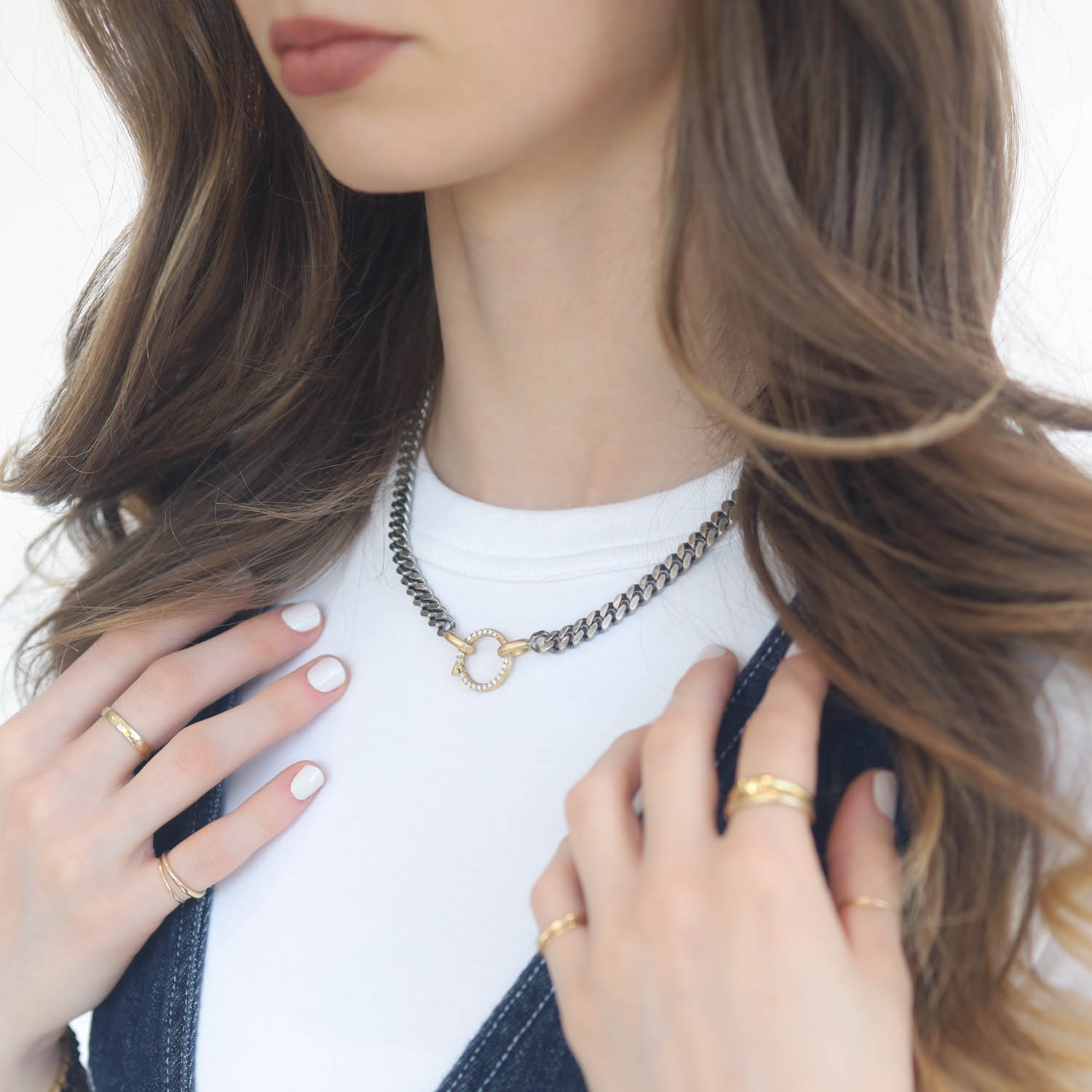 Erica Molinari:SS/ Heavy open ended curb chain 18k end links 17