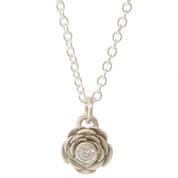 Hannah Blount: Rose Garden Necklace - Bright Sterling Silver / Diamond