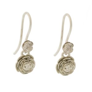Hannah Blount: Rose Garden Earrings - Bright Sterling Silver / No Diamonds 13/16 x 1/4