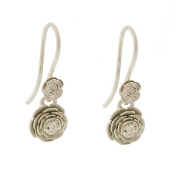 Hannah Blount: Rose Garden Earrings - Bright Sterling Silver / No Diamonds 13/16 x 1/4