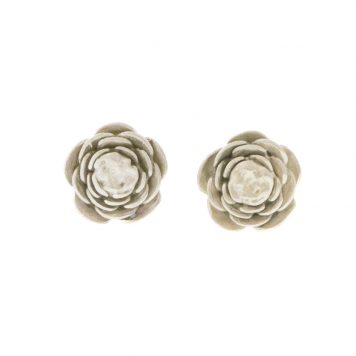 Hannah Blount: Rose Garden Studs - Large / Bright Sterling Silver / No Diamonds 1/4 diam
