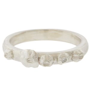 Hannah Blount: Barnacle Ring - Silver / White Diamond / 6.5