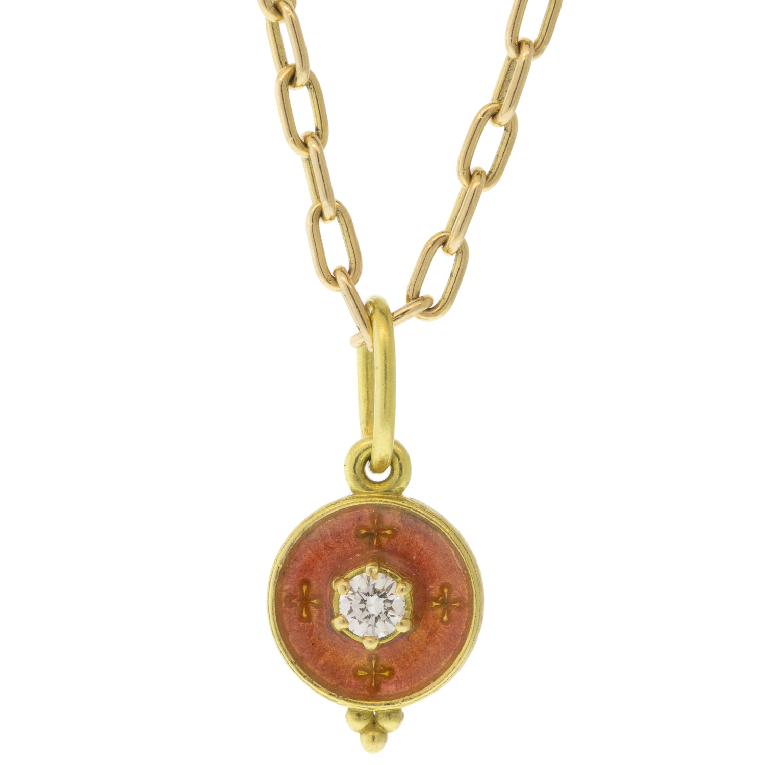 Erica Molinari Trunk Show: Orange enamel Diamond, .10TCW