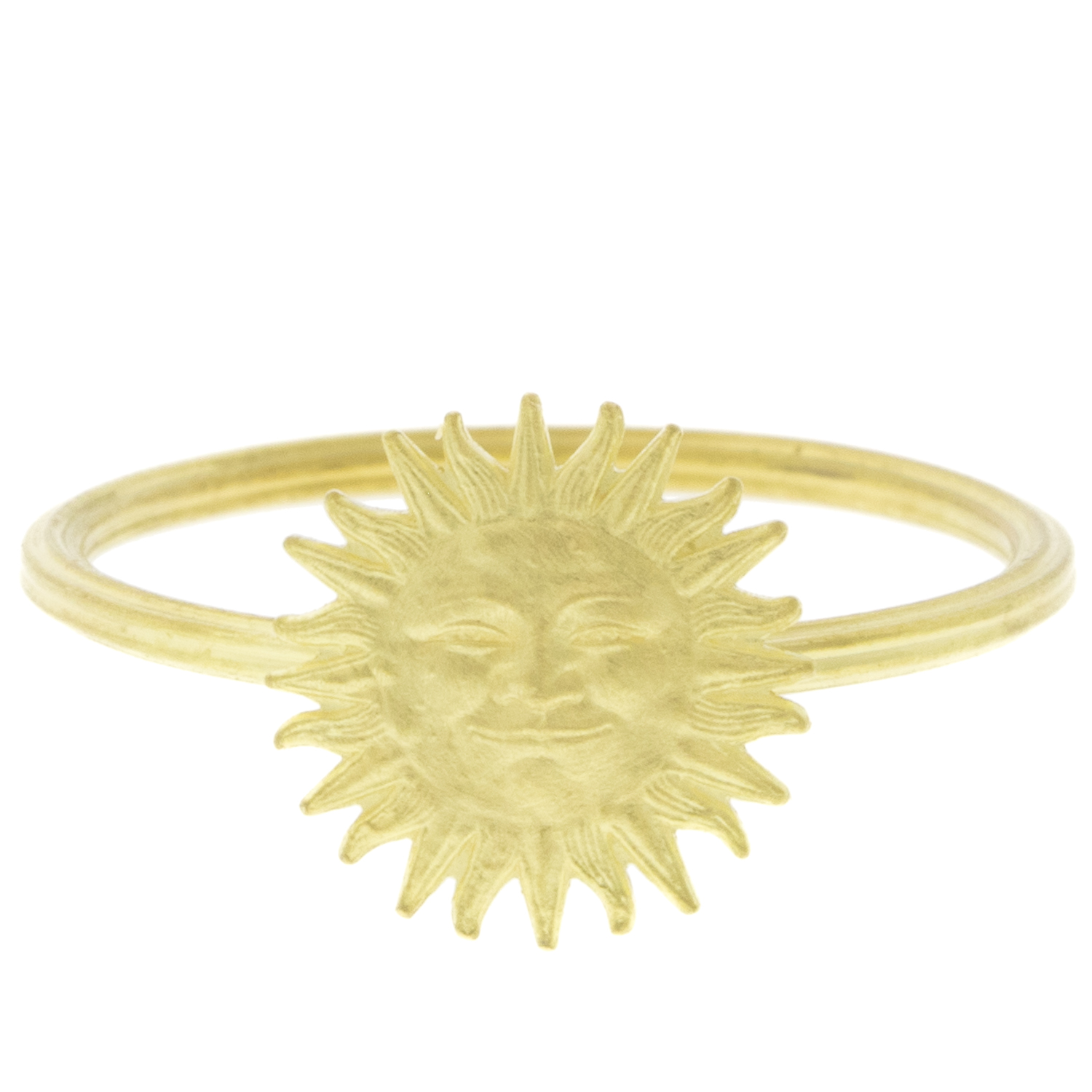 Anthony Lent: Sunface Stacking Ring, 18K YG, size 6 1/2