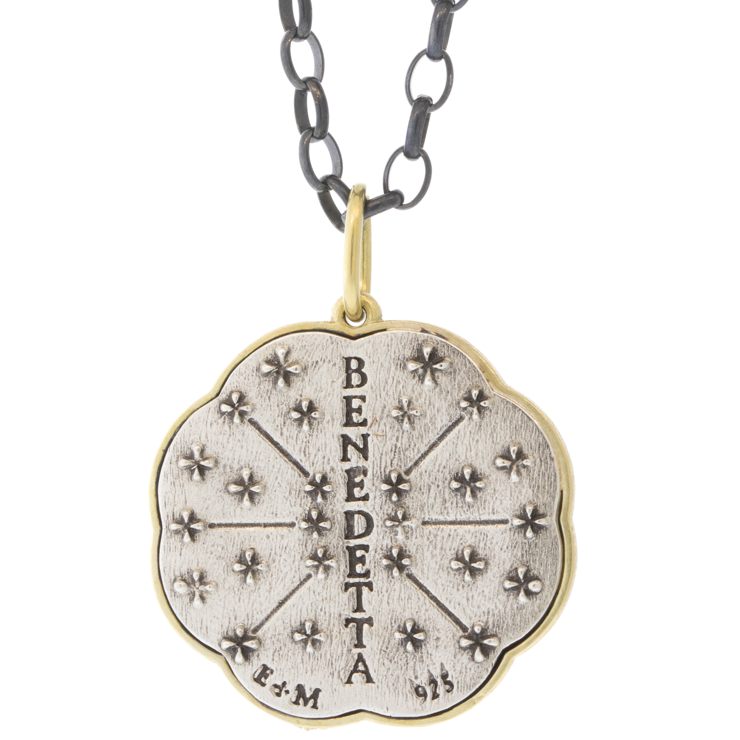 Erica Molinari Trunk Show: SS/18K Dia large double cherub charm blessed .032cts cherub side