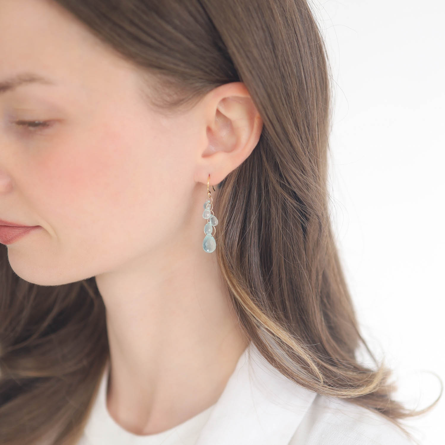 Lulu Designs: Evelyn Earrings, Aqua Chalcedony