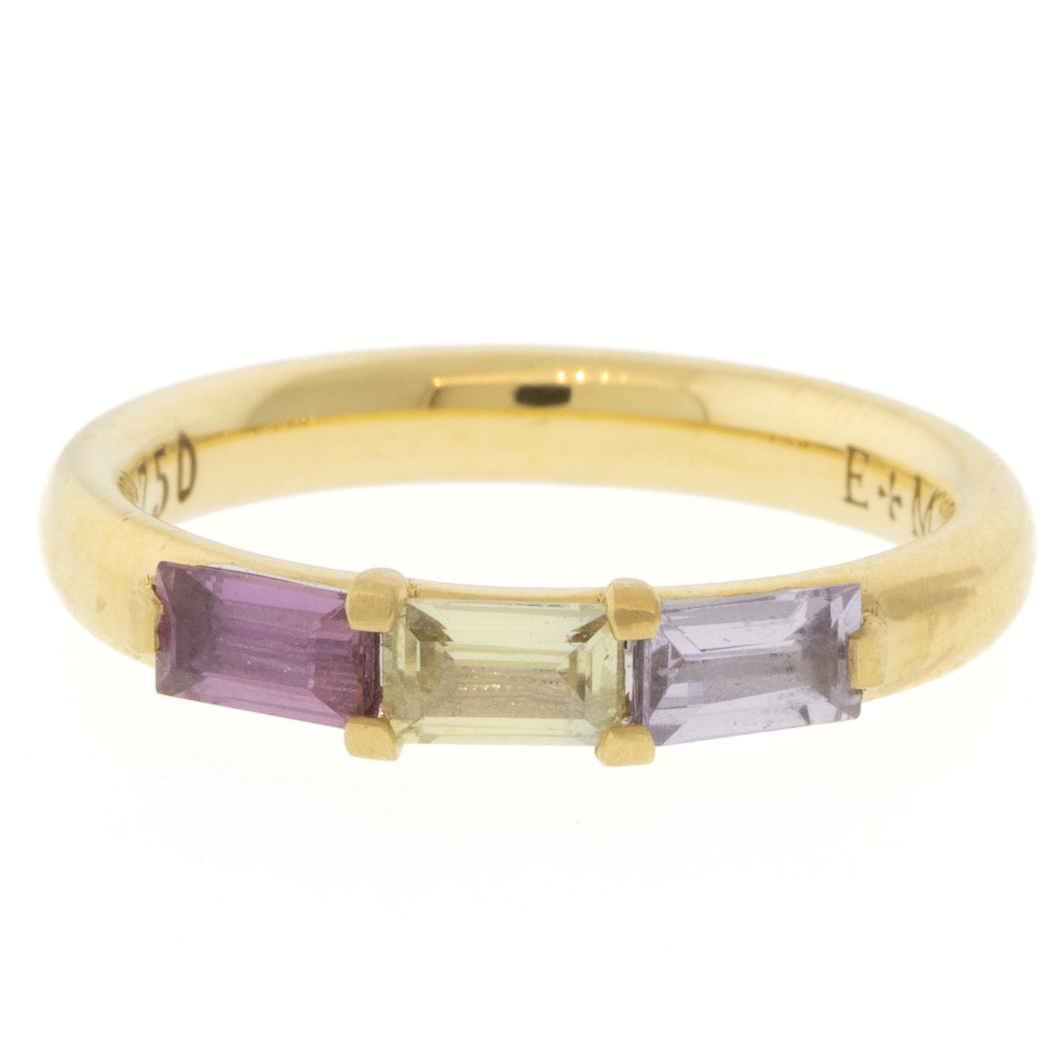 Erica Molinari Trunk Show: 18K mixed sapphire baguette rings - 1.2cts