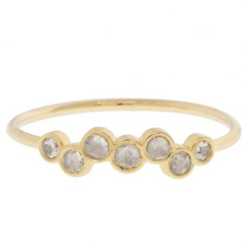 Celine Daoust: Ring,14k Yellow gold,7 Twisted Rosecut Champagne diamonds LB