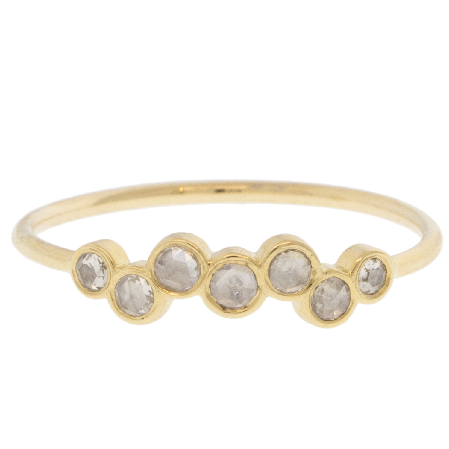 Celine Daoust: Ring,14k Yellow gold,7 Twisted Rosecut Champagne diamonds LB