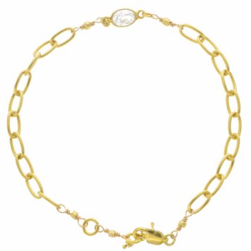 Robindira Unsworth: Fashion Bracelet, 14k gold vermeil, Single CZ