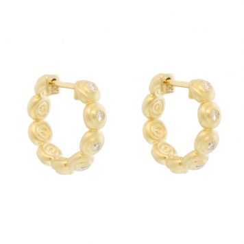 Campbell + Charlotte: Evolve Huggie, Diamond, 14k Gold