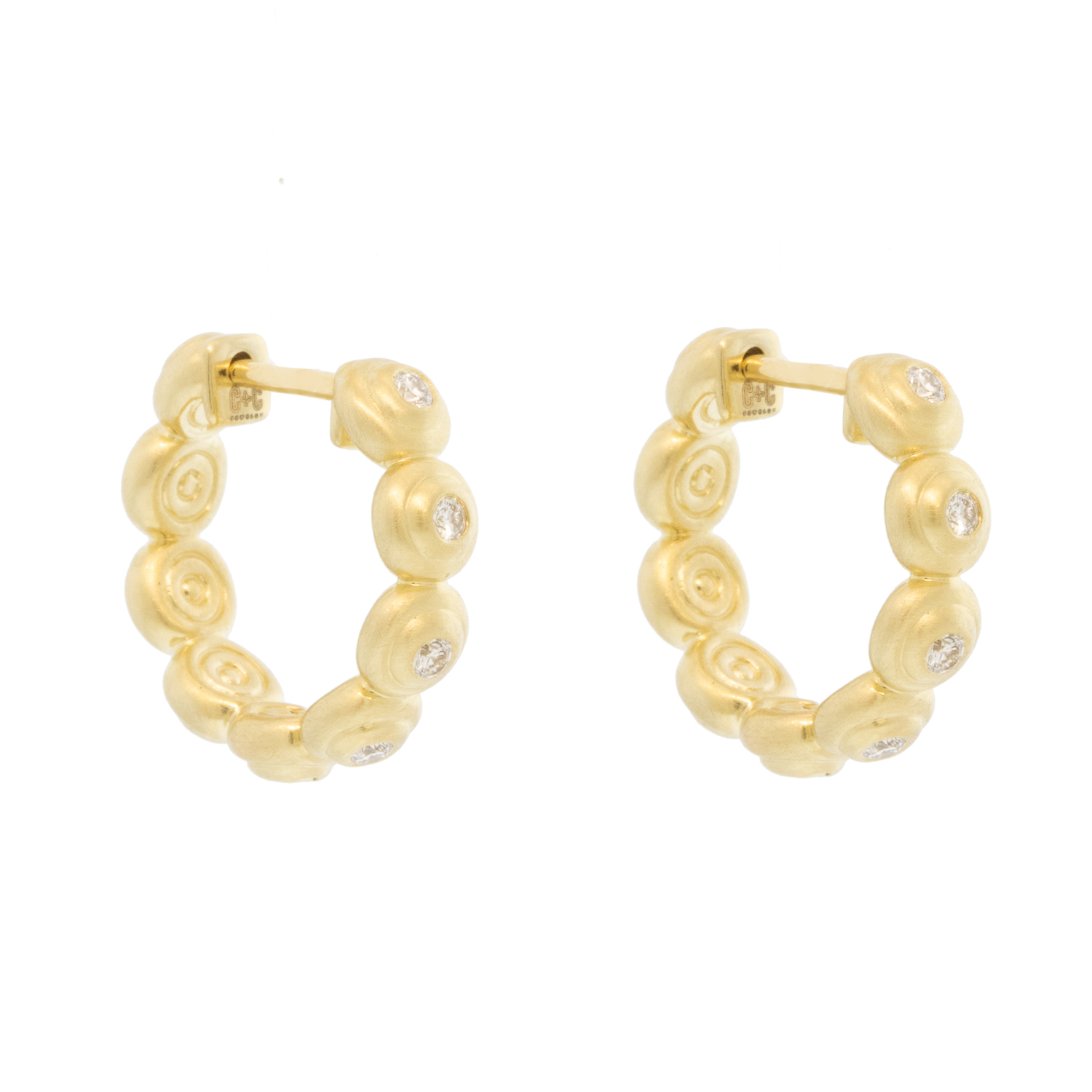 Campbell + Charlotte: Evolve Huggie, Diamond, 14k Gold