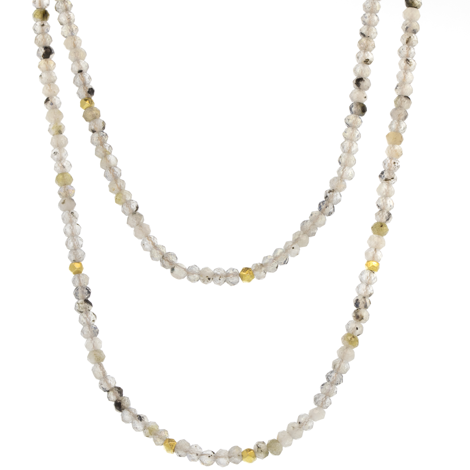 Robindira Unsworth: Fashion Beaded Necklace, 14k gold vermeil, Labradorite