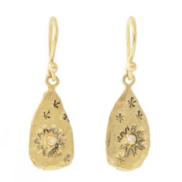 Victoria Cunningham Trunk Show: 14k sun's path earrings 15/16 x 1/4