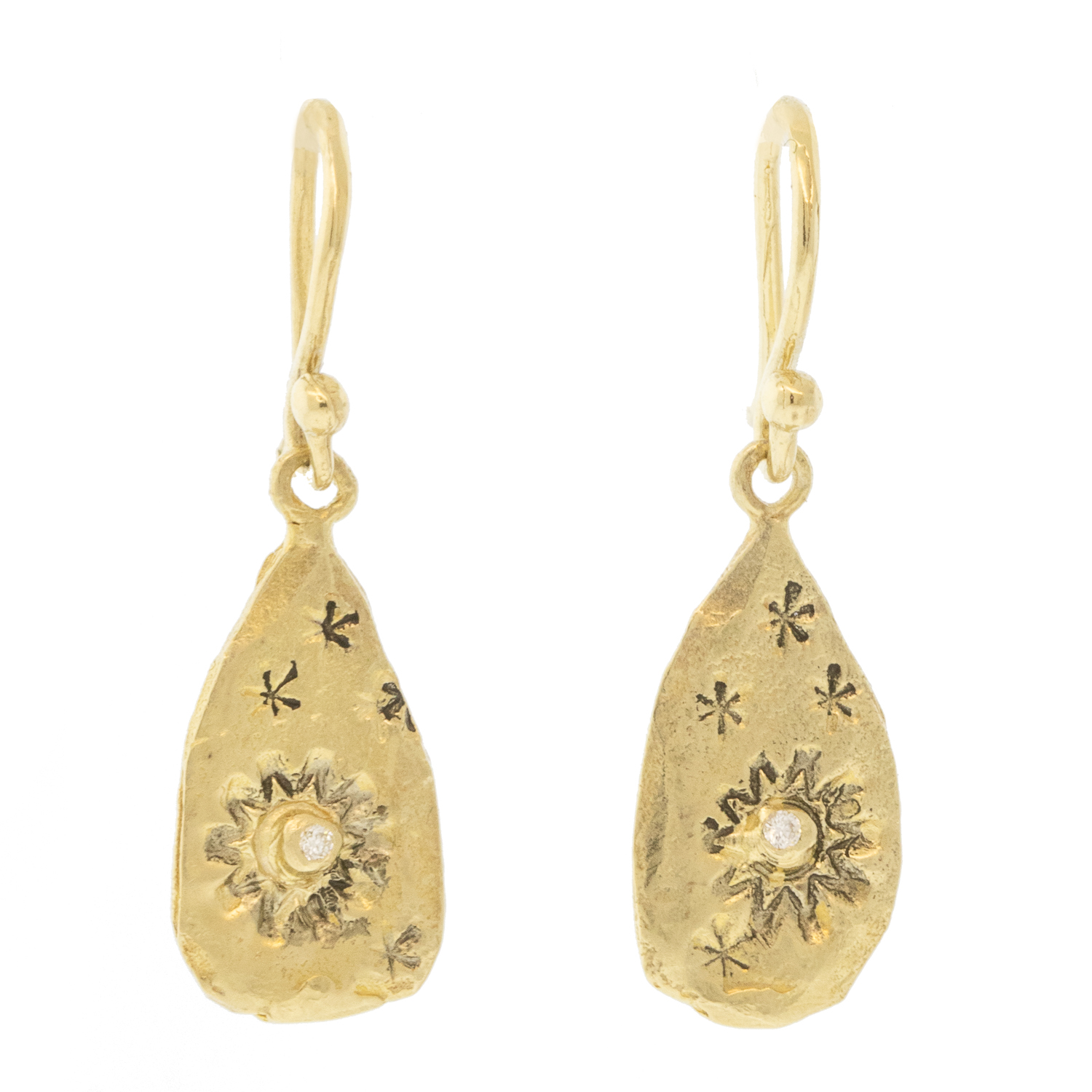 Victoria Cunningham Trunk Show: 14k sun's path earrings 15/16 x 1/4