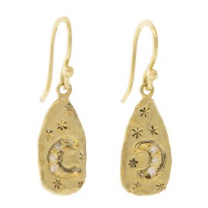 Victoria Cunningham Trunk Show: 14k moon's path earrings 7/8 x 1/4
