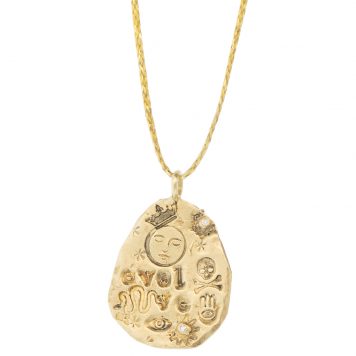 Victoria Cunningham: 14K evolve (charm only), Measures 1" x 11/16" including bail