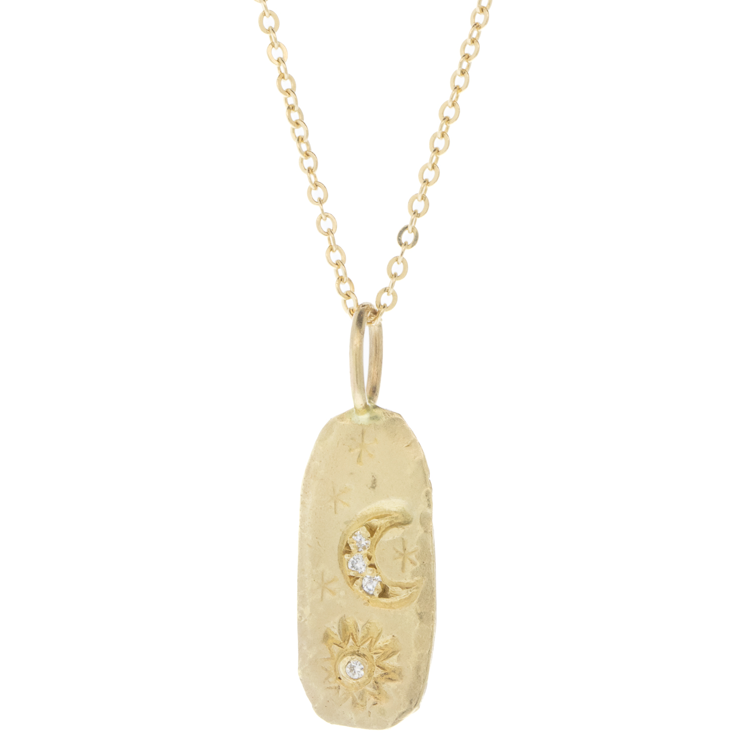 Victoria Cunningham Trunk Show: 14k celeste (charm only), Measures 13/16" x 5/16" including bail