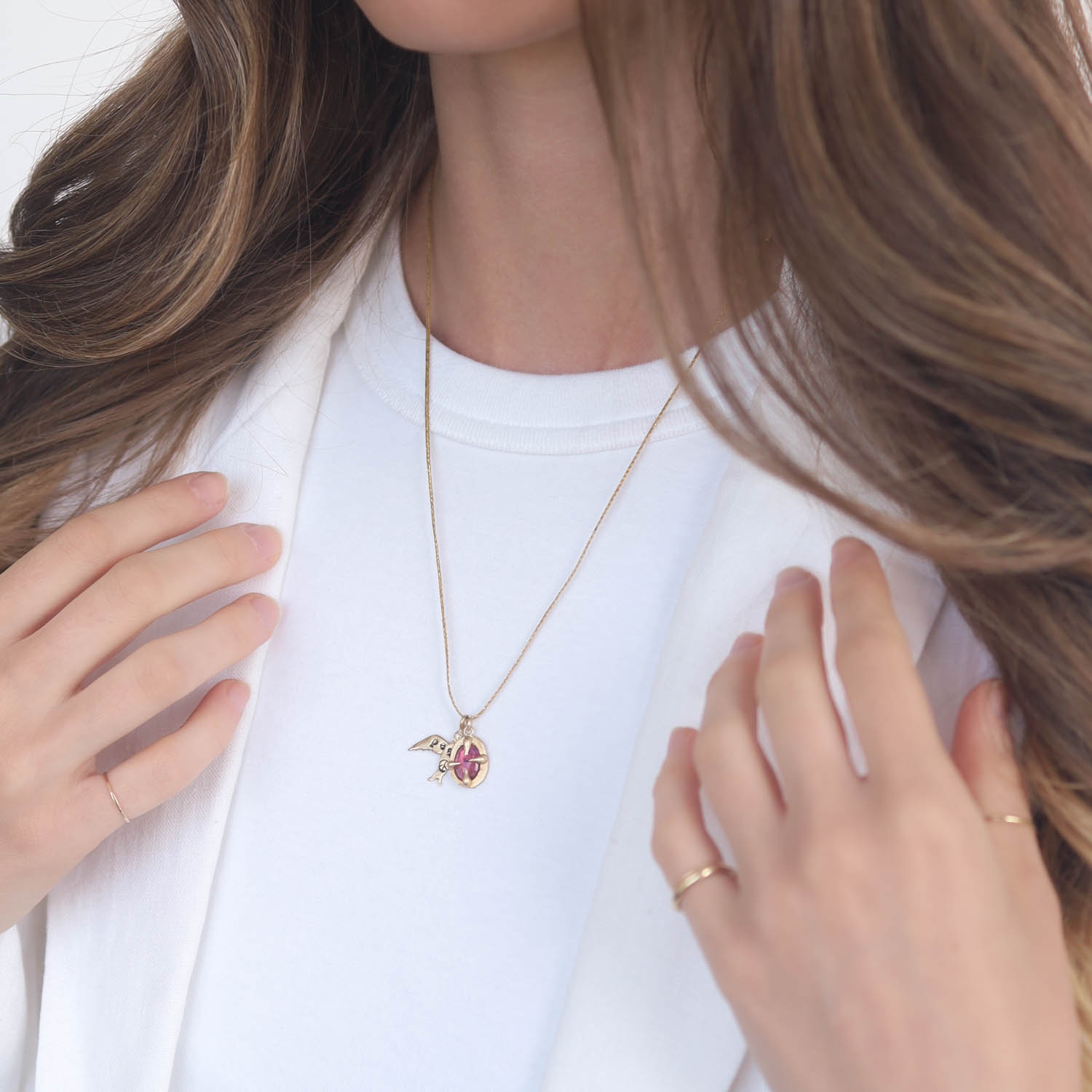 Victoria Cunningham Trunk Show: 14K dove (charm only), Measures 3/4" x 7/8" including bail