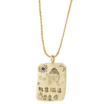 Victoria Cunningham: 14k Namaste (charm only) 13/16 x 9/16
