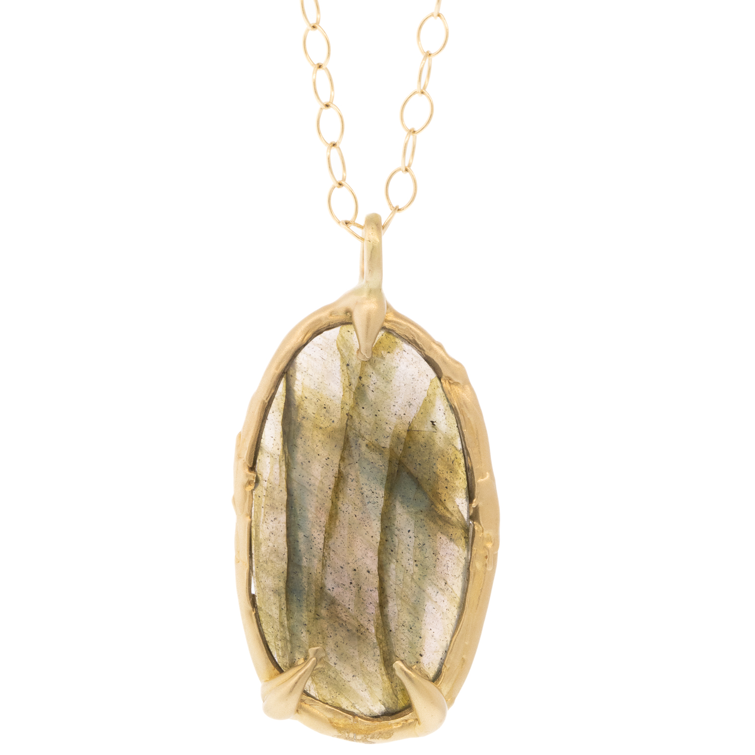 Victoria Cunningham Trunk Show:14k 10CT Labradorite (Pendant Only), Measures 1 3/8" x 11/16" including bail