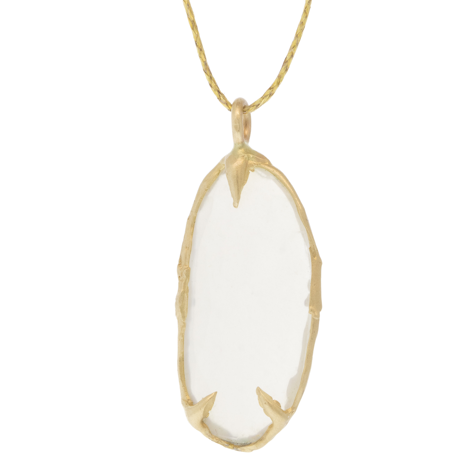 Victoria Cunningham Trunk Show:14k 7.3ct rose cut moonstone (Pendant Only), Measures 1 5/16" x 9/16" including bail