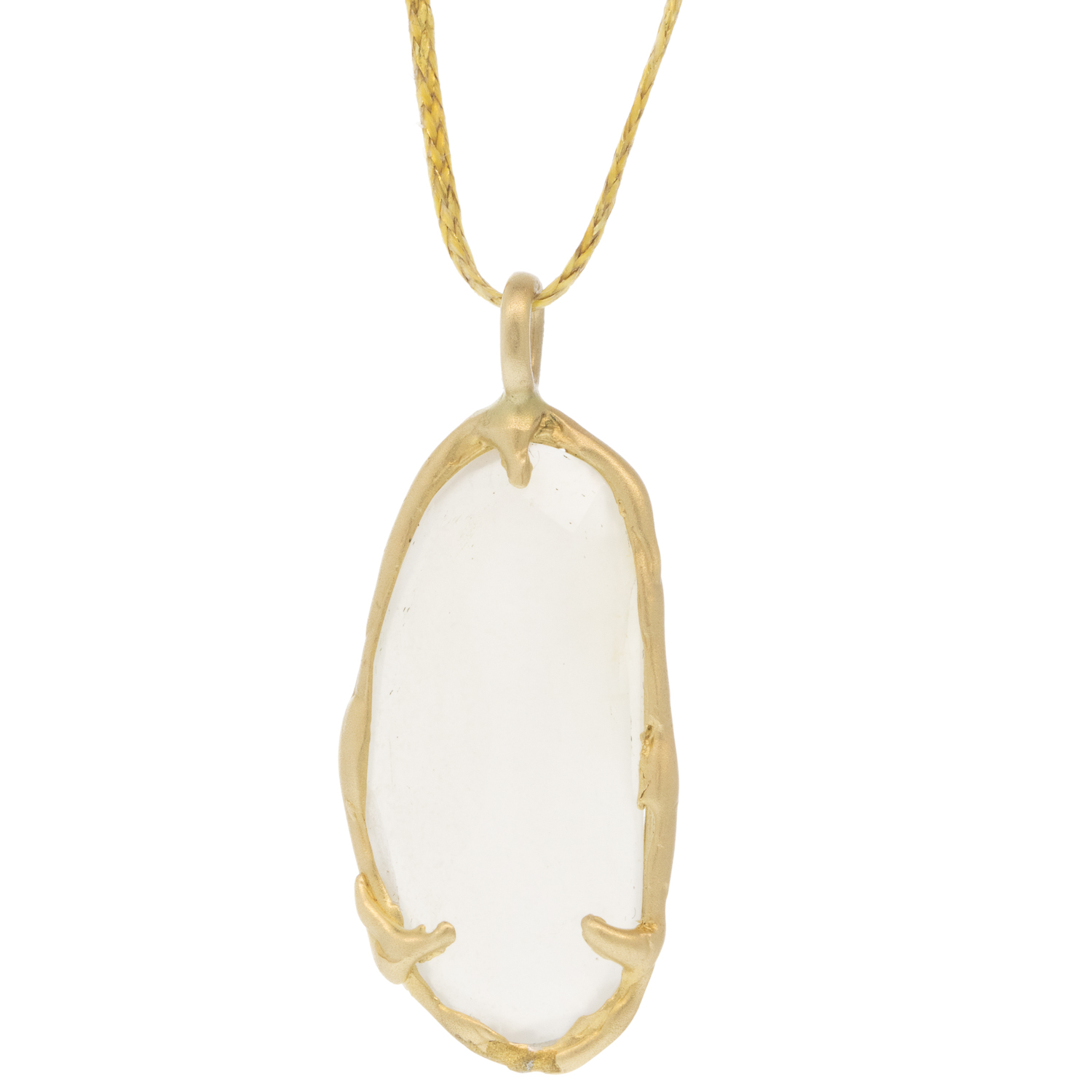 Victoria Cunningham Trunk Show:14k 7.6ct rose cut moonstone (Pendant Only), Measures 1 5/16" x 9/16"