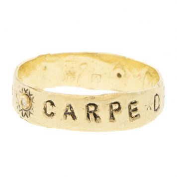 Victoria Cunningham: 14K carpe diem, Size 6.5, Width 3/16"