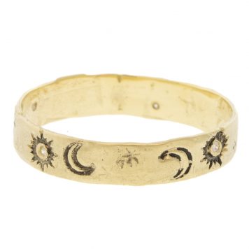 Victoria Cunningham Trunk Show: 14K day & night ring, Size 8 1/2, Width 5/32"