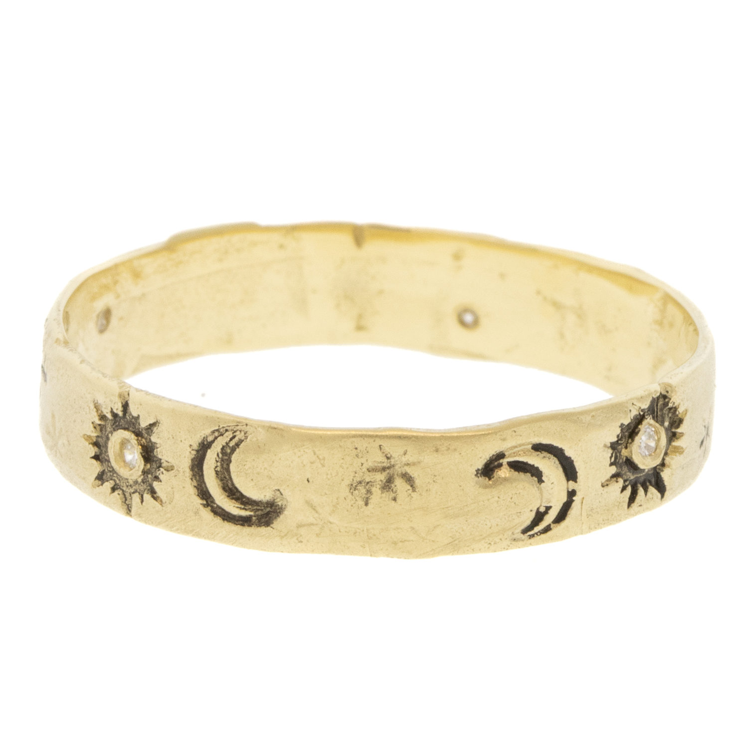 Victoria Cunningham Trunk Show: 14K day & night ring, Size 8 1/2, Width 5/32"