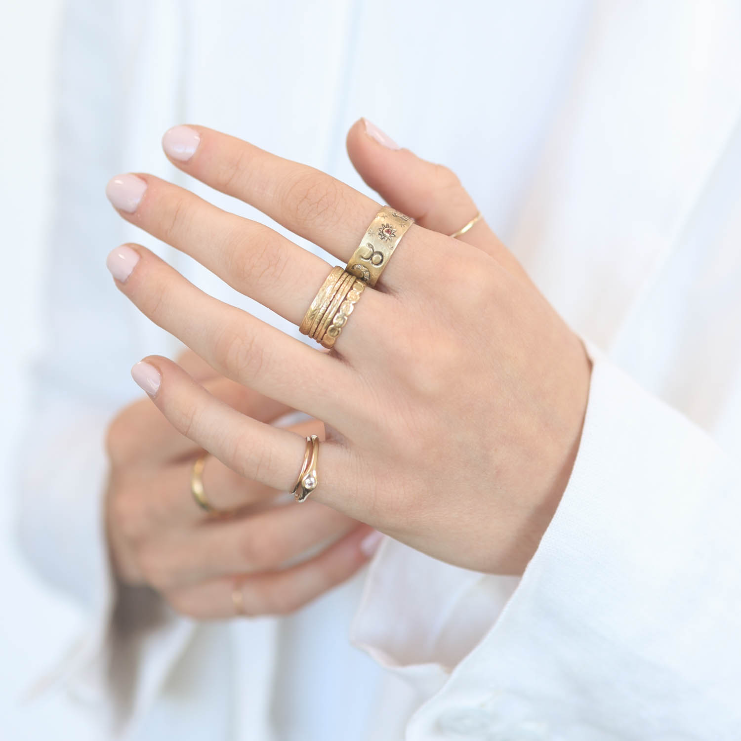 Victoria Cunningham Trunk Show: 14K taurus ring, Size 7, Width 5/16"