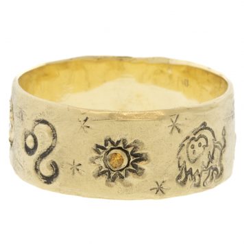 Victoria Cunningham:14K leo ring, Size 8 1/4, Width 5/16"