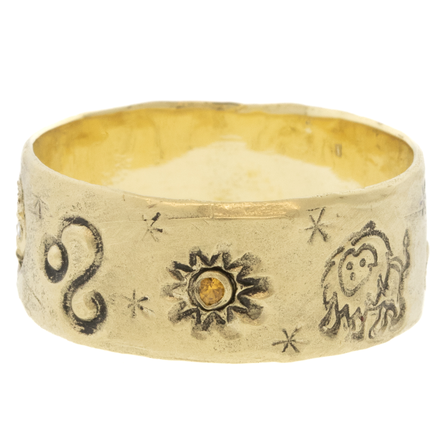 Victoria Cunningham:14K leo ring, Size 8 1/4, Width 5/16"