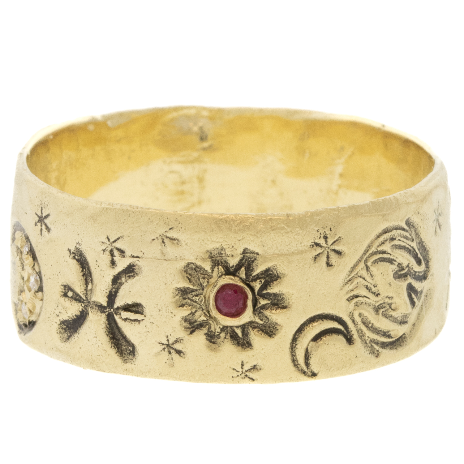 Victoria Cunningham:14K pisces ring, Size 9, Width 5/16"