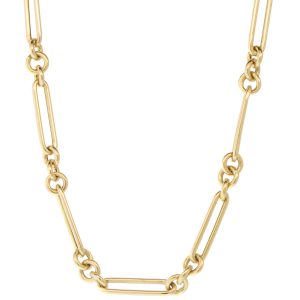 Three Stories Jewelry: Alternating paperclip charm chain, 14kyg, diamond, 16