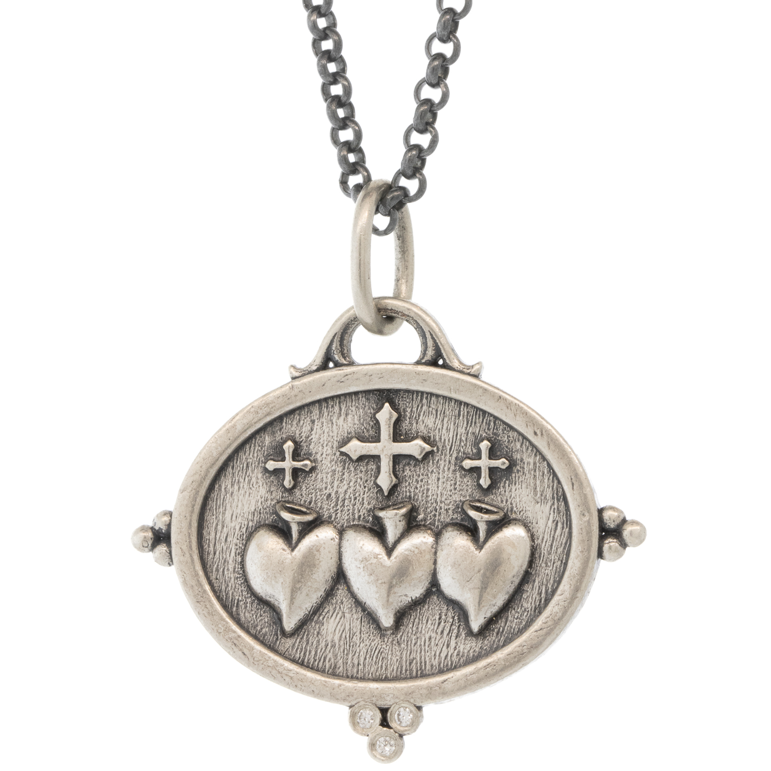 Erica Molinari: SS Diamond Triple Sacred Heart -"Love" -.015cts