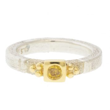 Alison Shiboski:SS 18k,0.095ct Natural Orange Diamond