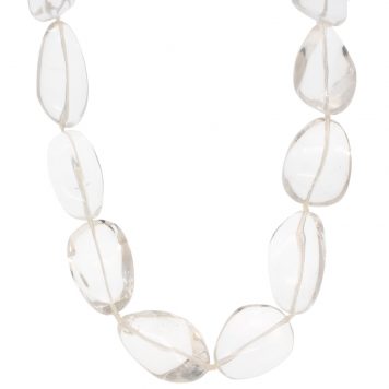 Alison Shiboski:Large rock crystal strand,SS Clasp