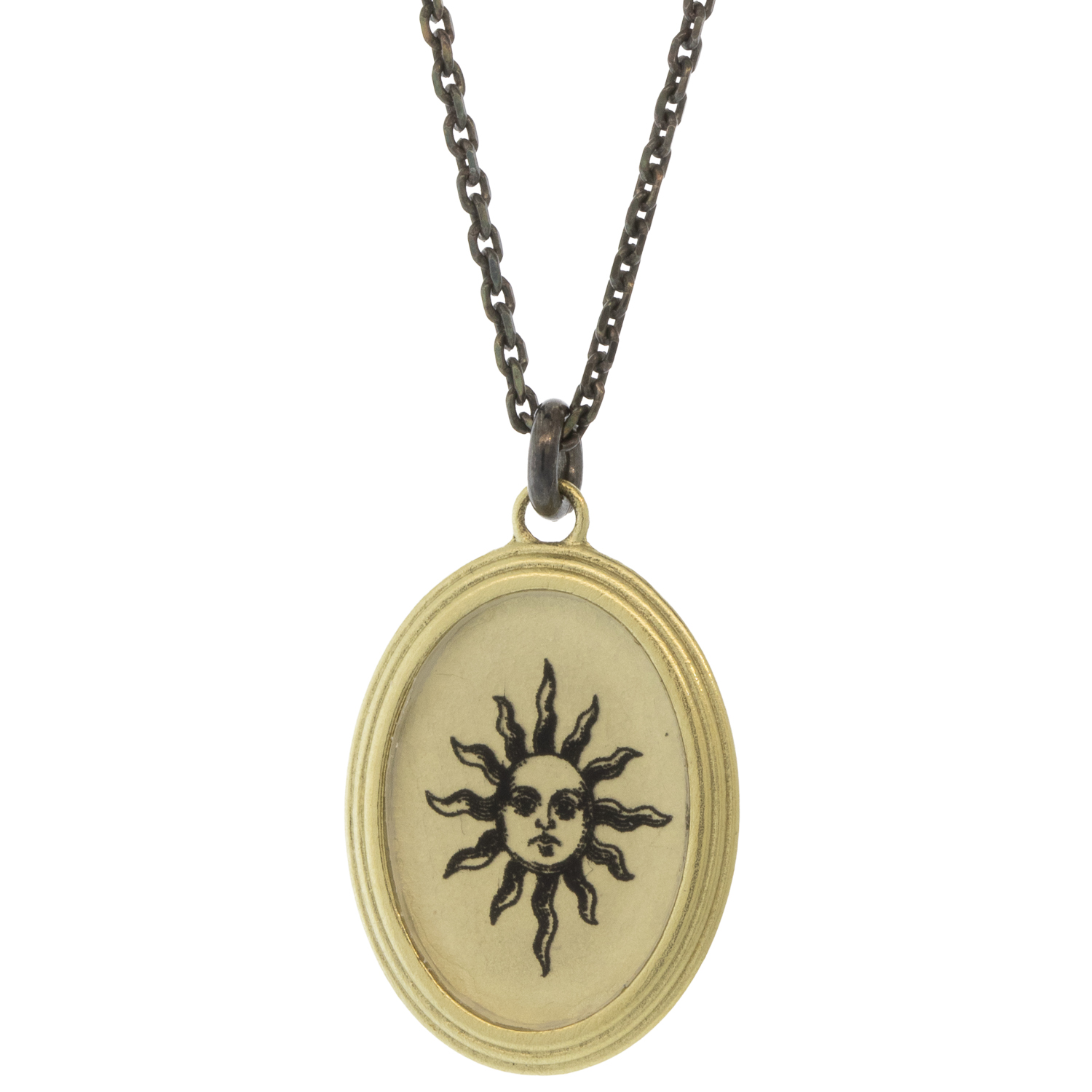 Anzu Fine: Frame Necklace, Sun, 14k