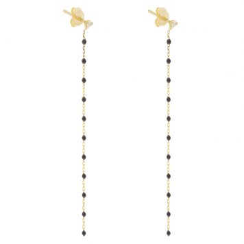 gigiCLOZEAU: Mini Party Earrings, 18k yg, Black