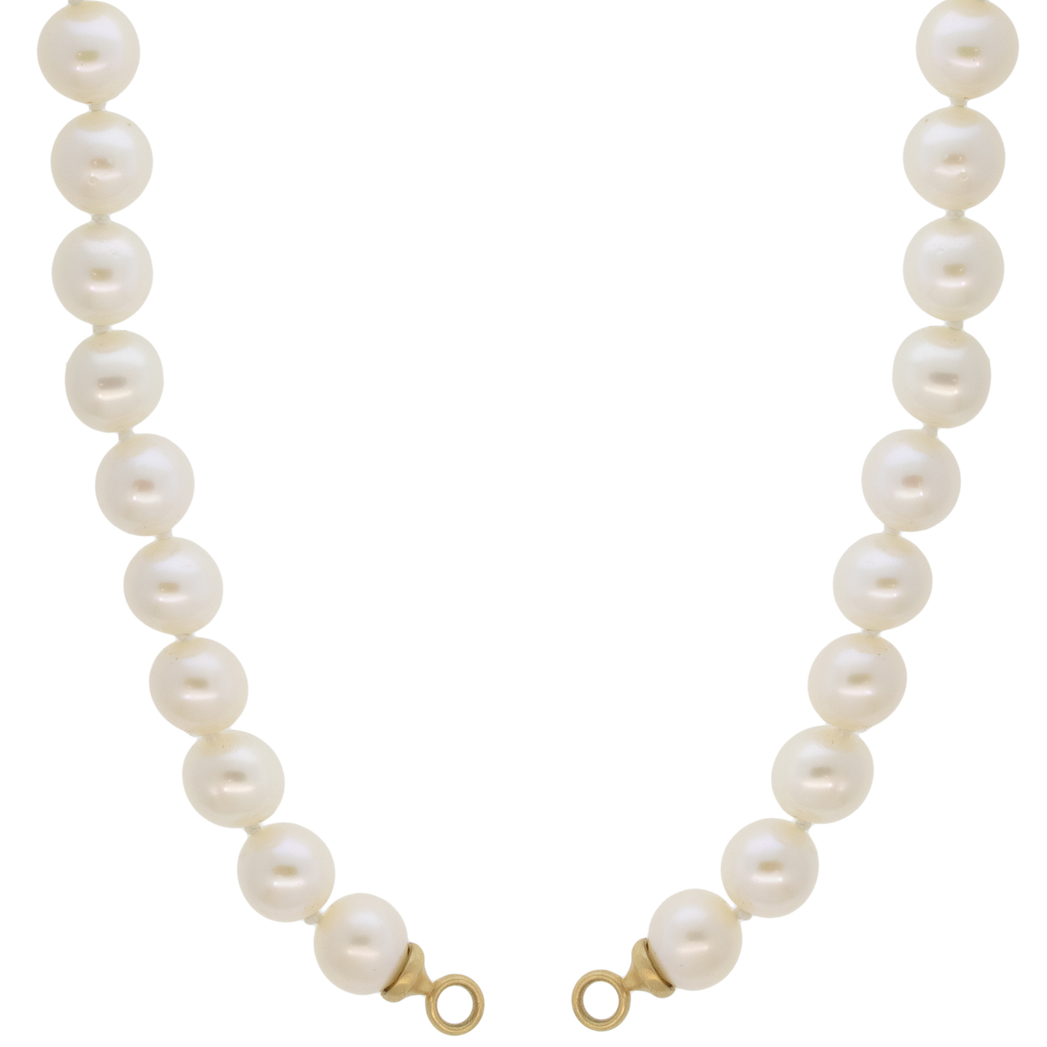 Erica Molinari: 18k large open end capped white pearl necklace